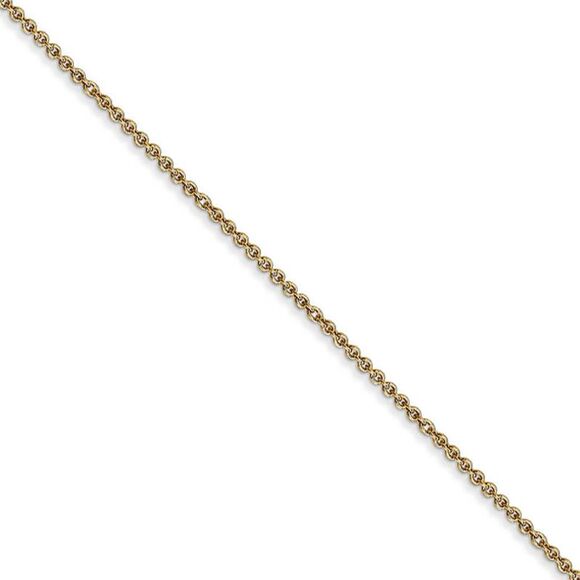 Children's 1mm, 14k Yellow Gold Solid Cable Chain Necklace, 14 Inch - Picture 1 of 8